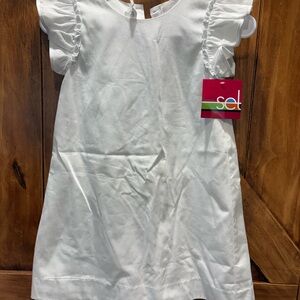 White Cotton Dress Size 7 NWT
